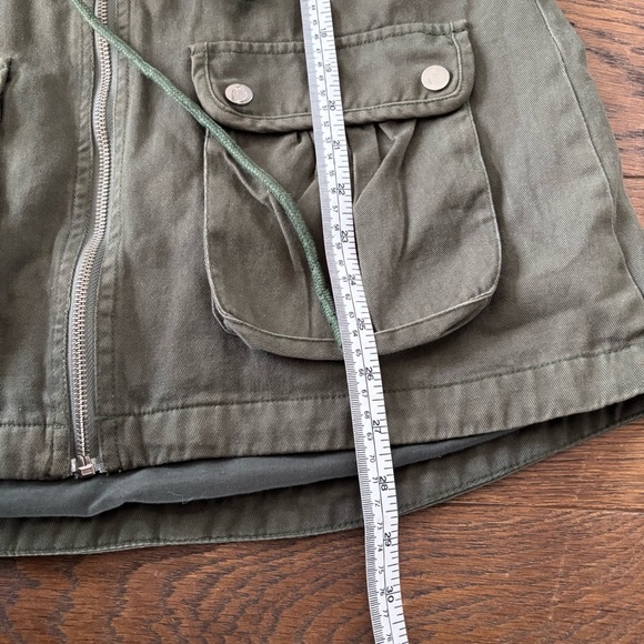 Fate Military Olive Cotton Jacket with Knitted Patterned Sleeves - Picture 12 of 13